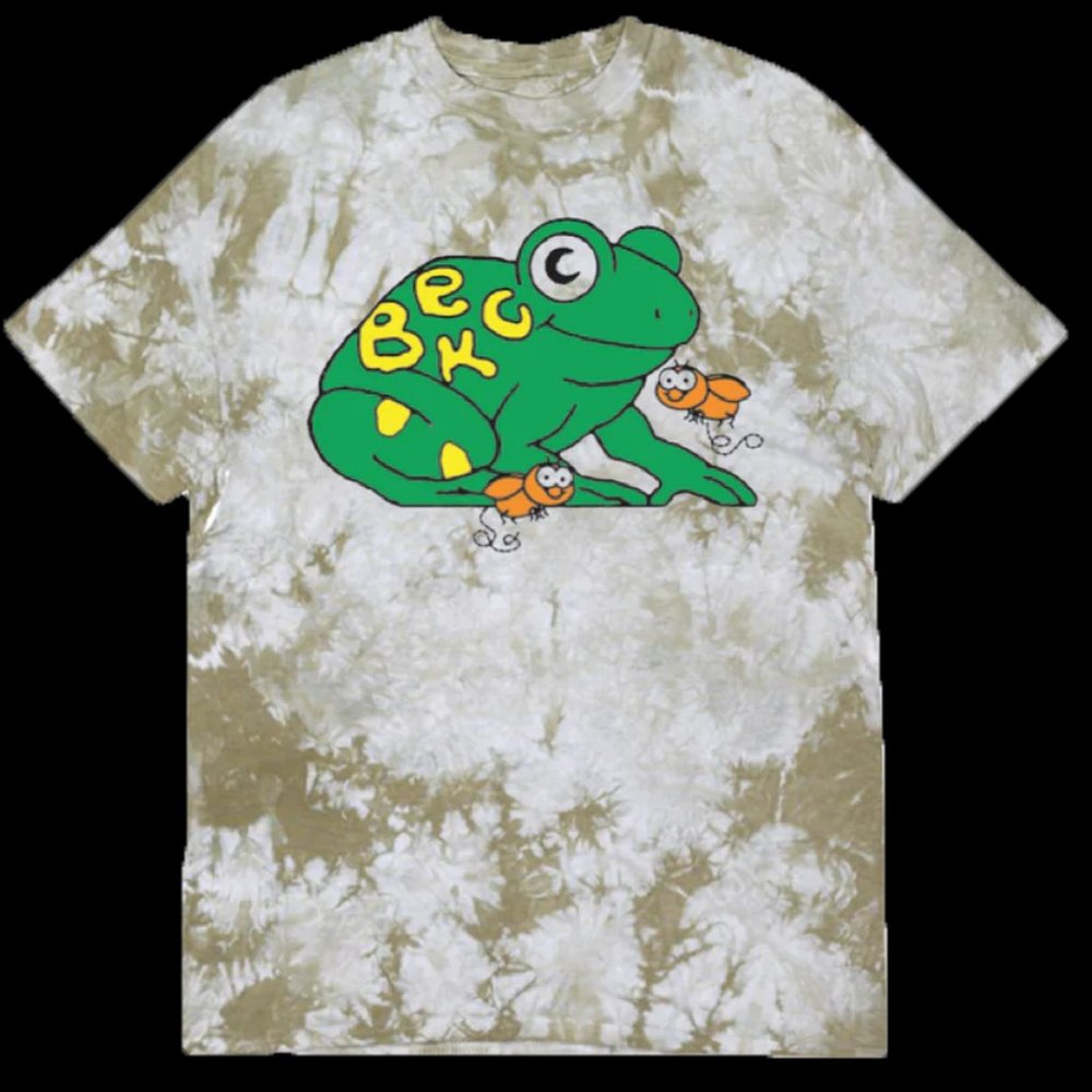 BECK Limited Edition Concert T-Shirt - Gray/Green Tie-Dye with Frog Design